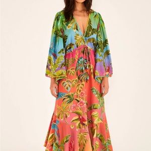 NWT Farm Rio Ombré Forest Ruffle Tunic Dress size Medium